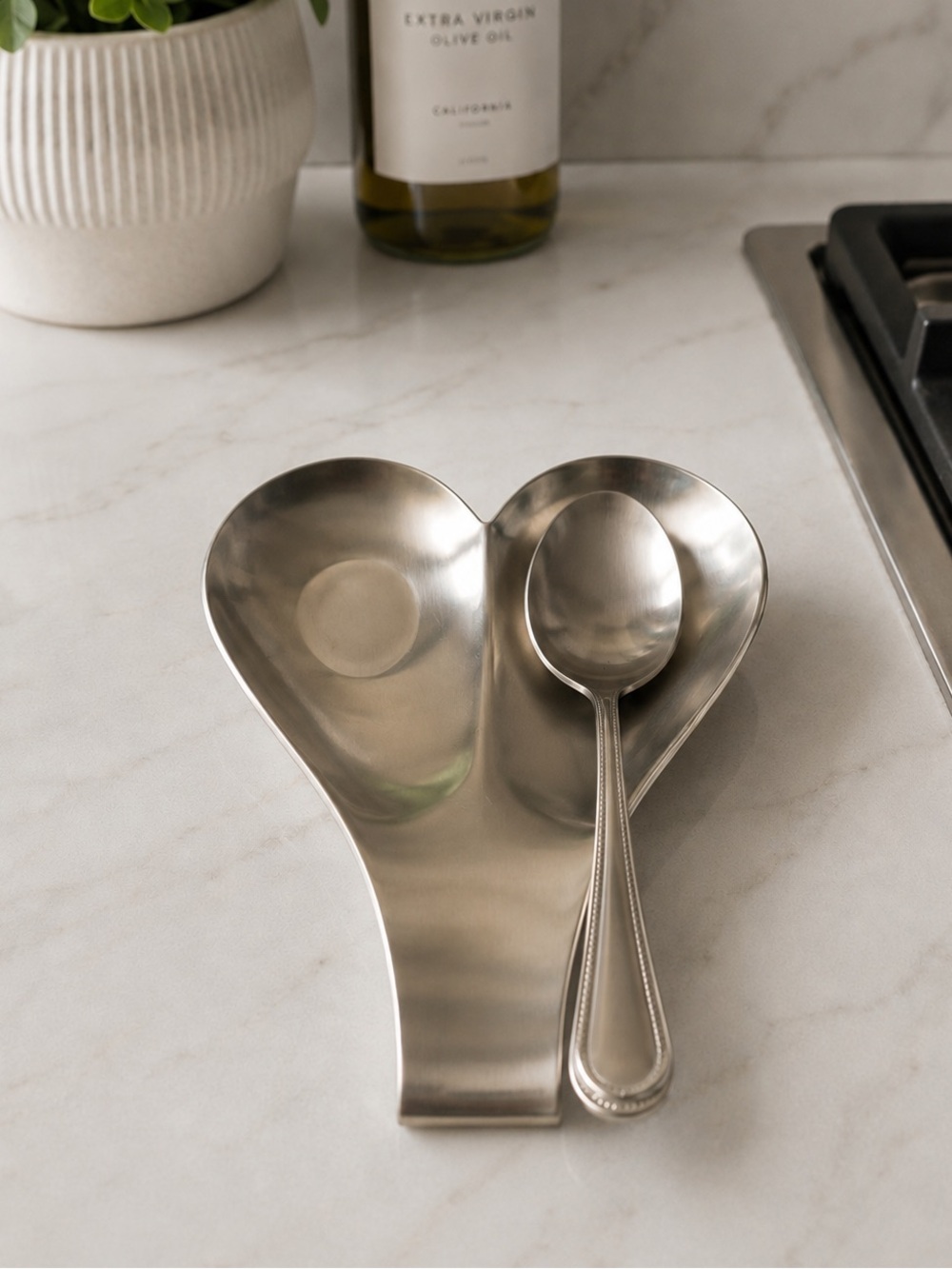 Stainless Steel Double Spoon Rest